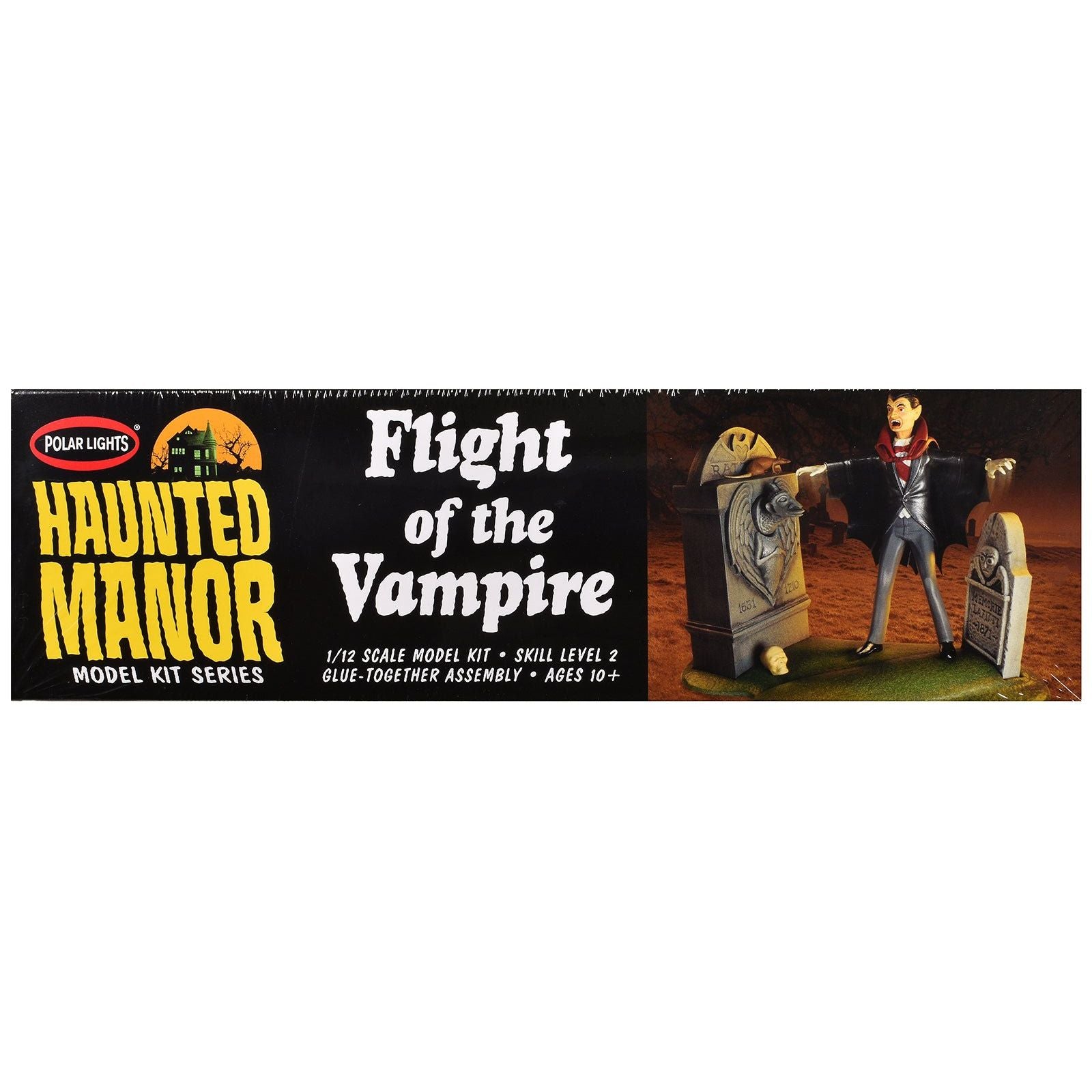 Skill 2 Model Kit Haunted Manor "Flight of the Vampire" Diorama Set 1/12 Scale Model by Polar Lights - Polar Lights - ModelCars.com