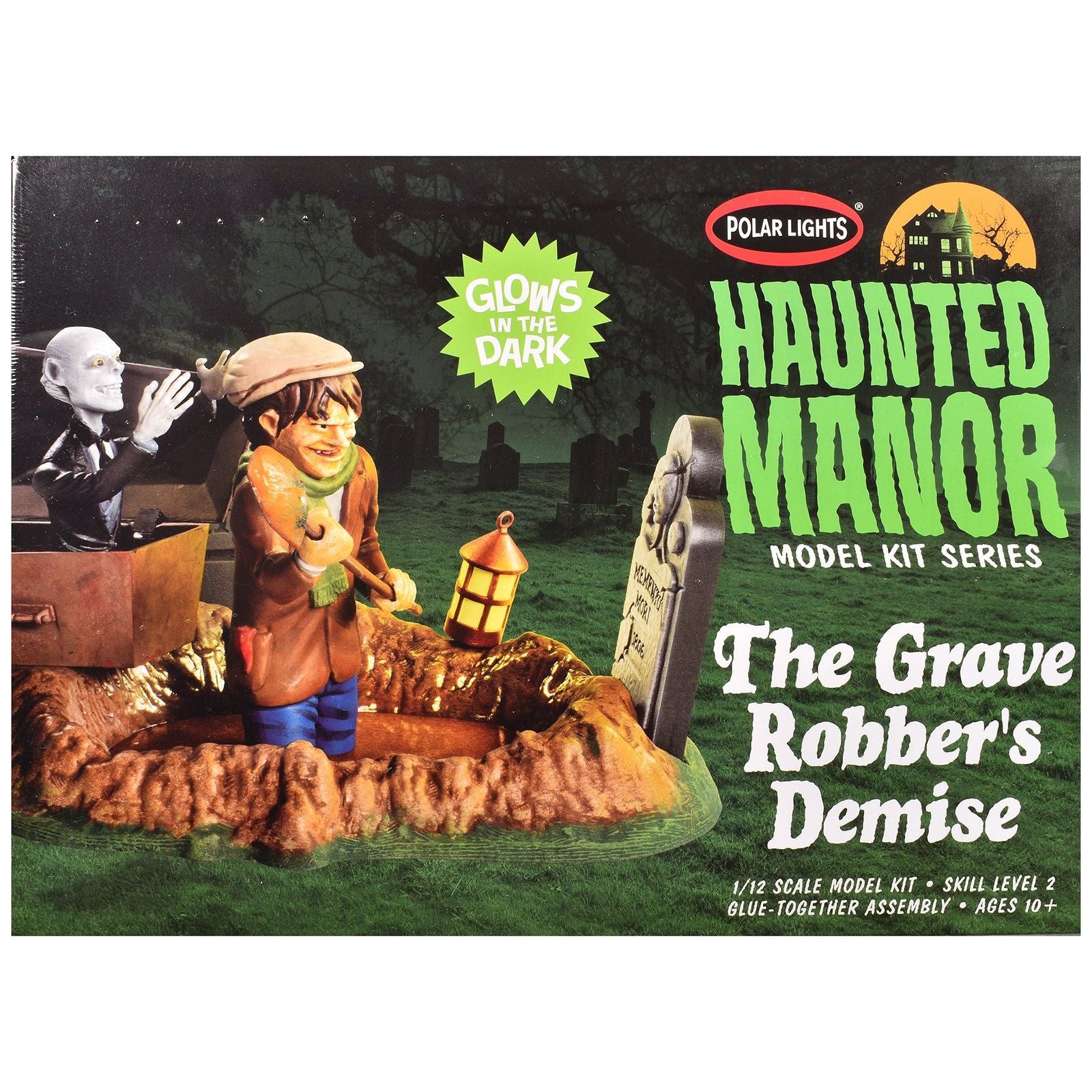 Skill 2 Model Kit Haunted Manor "The Grave Robber's Demise" Diorama Set 1/12 Scale Model by Polar Lights - Polar Lights - ModelCars.com