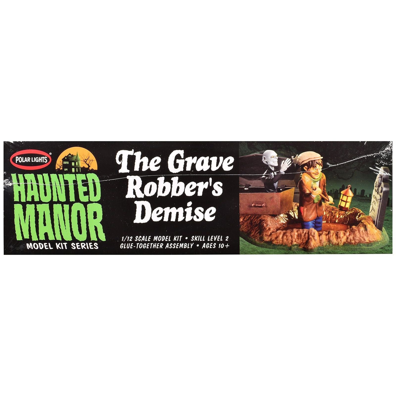 Skill 2 Model Kit Haunted Manor "The Grave Robber's Demise" Diorama Set 1/12 Scale Model by Polar Lights - Polar Lights - ModelCars.com