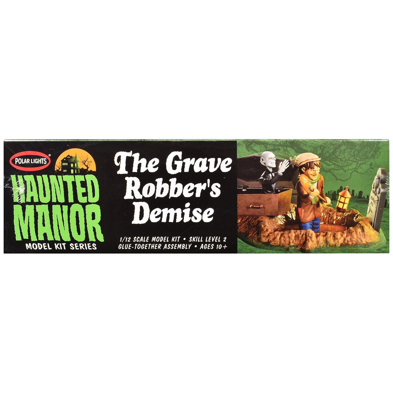 Skill 2 Model Kit Haunted Manor "The Grave Robber's Demise" Diorama Set 1/12 Scale Model by Polar Lights - Polar Lights - ModelCars.com