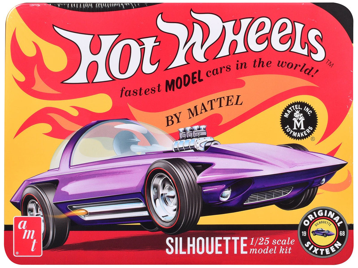 Skill 2 Model Kit Hot Wheels Silhouette with Collector Tin 1/25 Scale Model by AMT-AMT-ModelCars.com