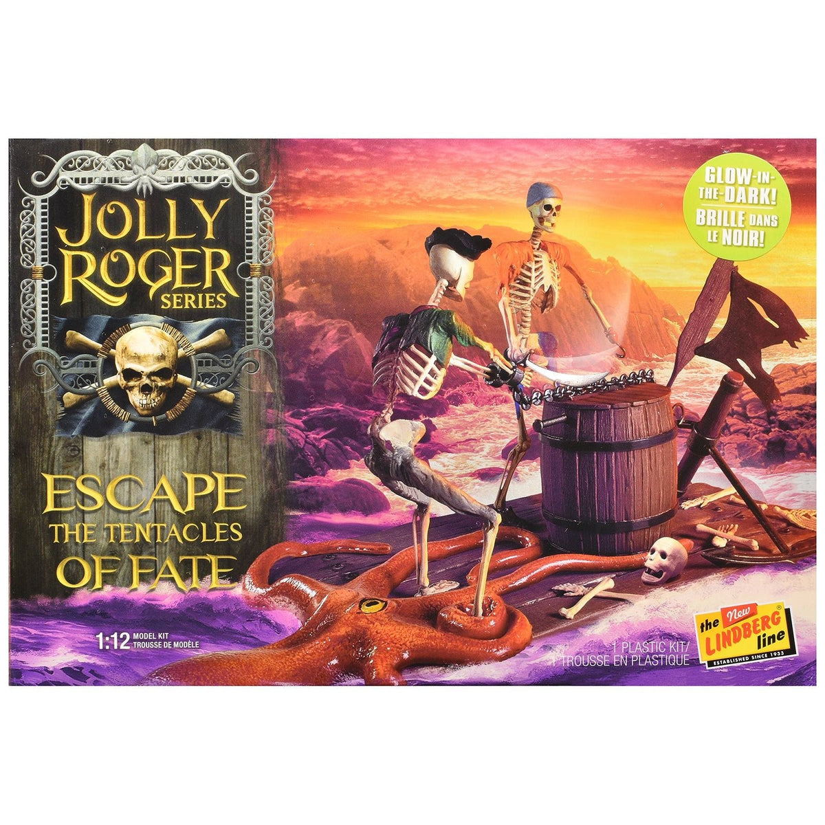 Skill 2 Model Kit Jolly Roger Series "Escape the Tentacles of Fate" Diorama Set 1/12 Scale Model by Lindberg-Lindberg-ModelCars.com