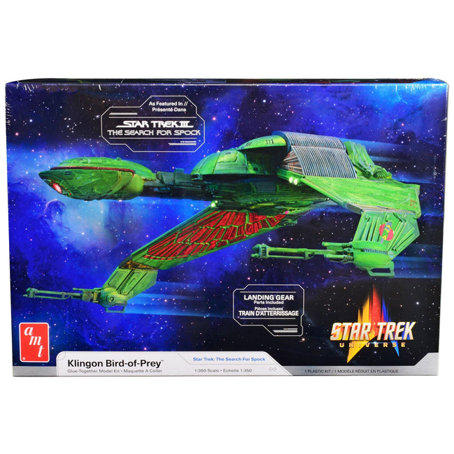 Skill 2 Model Kit Klingon Bird-of-Prey Spacecraft "Star Trek III: The Search For Spock" (1984) Movie 1/350 Scale Model by AMT-AMT-ModelCars.com