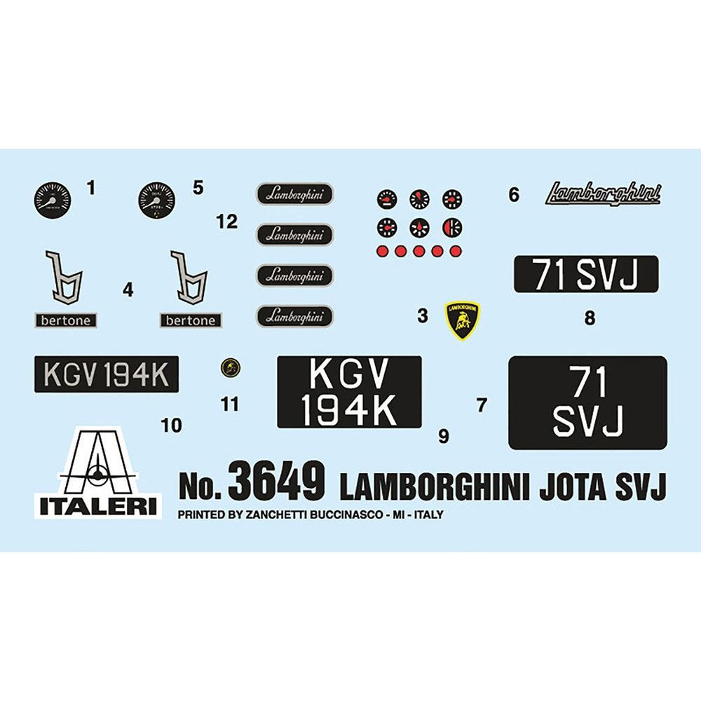Skill 2 Model Kit Lamborghini Miura Jota SVJ 1/24 Scale Model by Italeri-Italeri-ModelCars.com