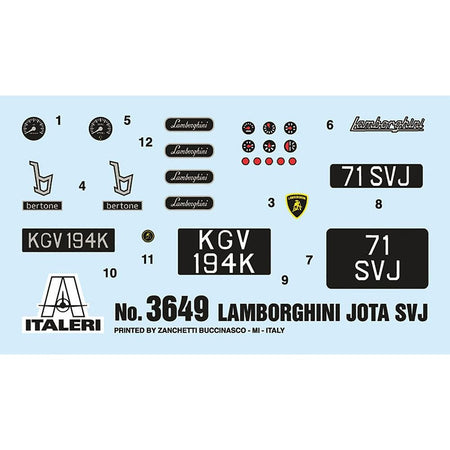 Skill 2 Model Kit Lamborghini Miura Jota SVJ 1/24 Scale Model by Italeri-Italeri-ModelCars.com