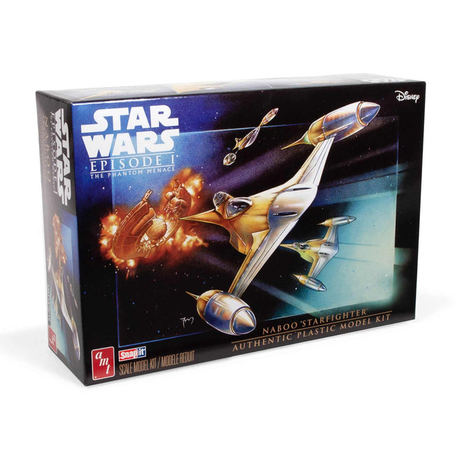 Skill 2 Model Kit Naboo Starfighter Spaceship "Star Wars: Episode I - The Phantom Menace" (1999) Movie 1/48 Scale Model by AMT-AMT-ModelCars.com