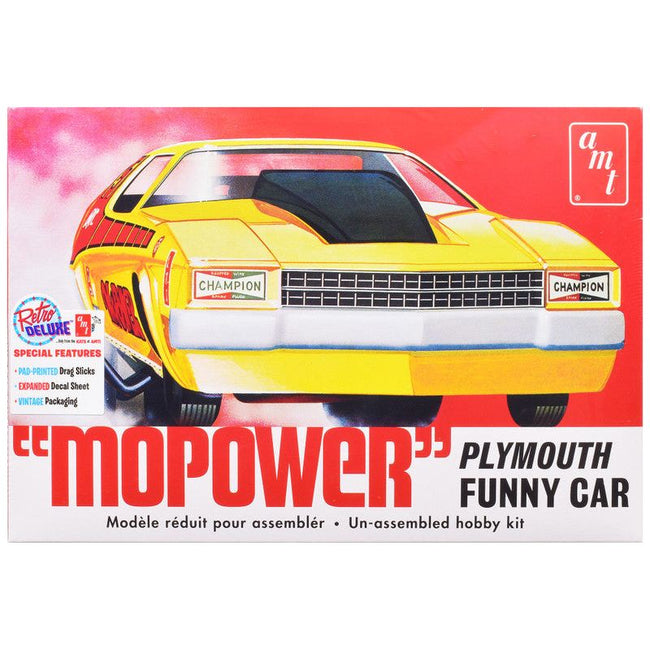 Skill 2 Model Kit Plymouth Funny Car "Mopower" 1/25 Scale Model by AMT-AMT-ModelCars.com