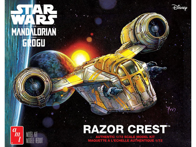 Skill 2 Model Kit Razor Crest Spaceship "Star Wars: The Mandalorian" 1/72 Scale Model by AMT-AMT-ModelCars.com