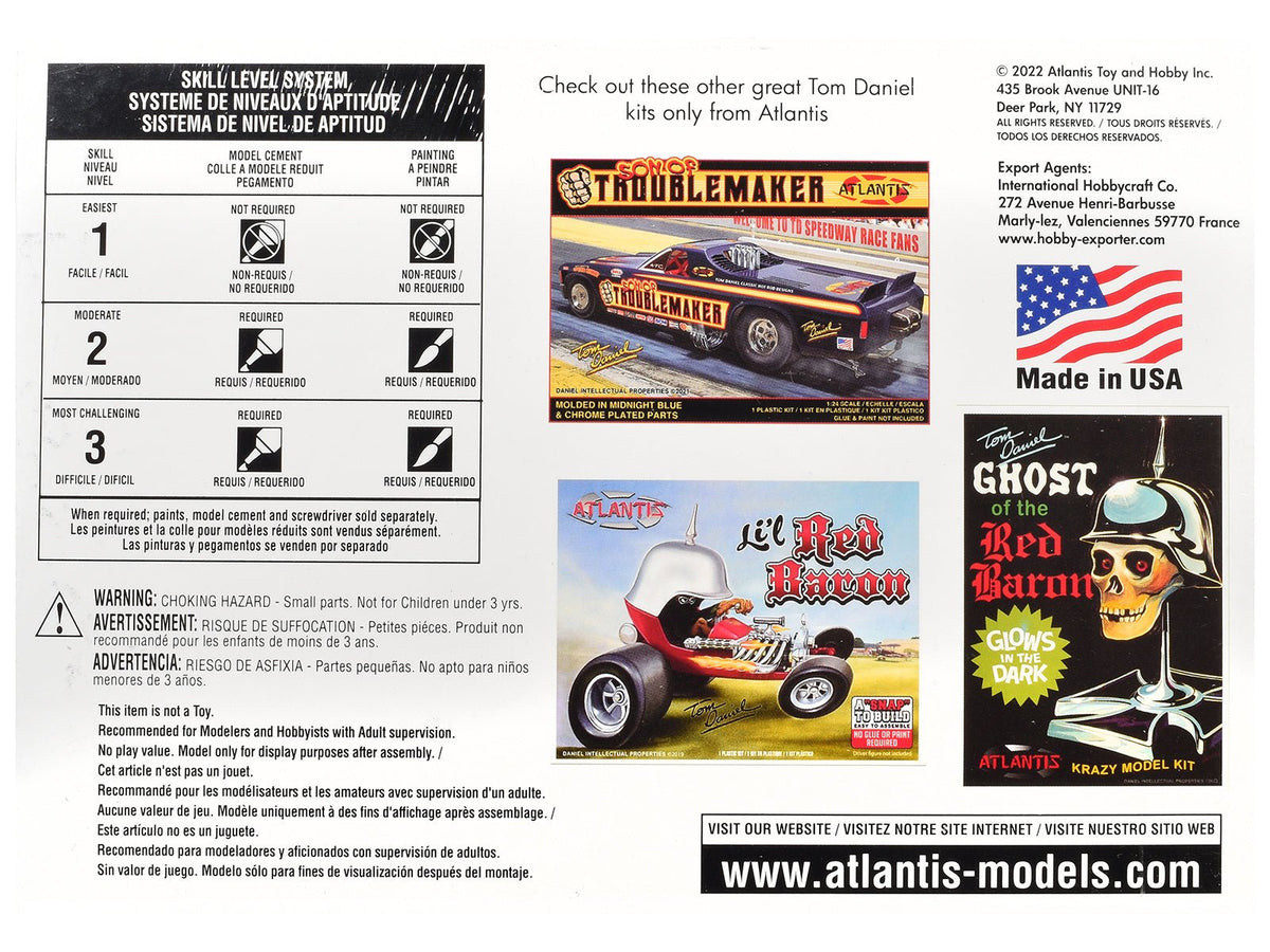 Skill 2 Model Kit Tom Daniel's Groovy Grader Dragster 1/24 Scale Model by Atlantis-Atlantis-ModelCars.com
