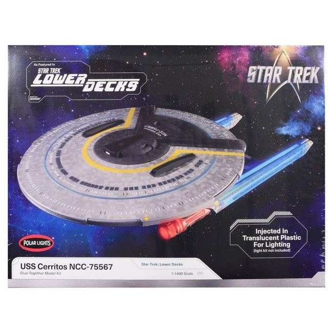 Skill 2 Model Kit USS Cerritos NCC-75567 Spacecraft "Star Trek: Lower Decks" (2020-2024) TV Series 1/1400 Scale Model by Polar Lights-Polar Lights-ModelCars.com