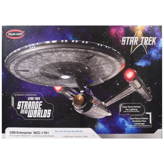 Skill 2 Model Kit USS Enterprise NCC-1701 Spacecraft "Star Trek: Strange New Worlds" (2022-Current) TV Series 1/1000 Scale Model by Polar Lights-Polar Lights-ModelCars.com