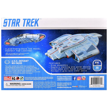 Skill 2 Snap Model Kit USS Defiant NX-74205 Starship "Star Trek: Deep Space Nine" (1993-1999) TV Series 1/1000 Scale Model by Polar Lights-Polar Lights-ModelCars.com