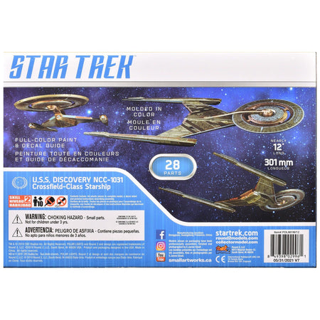 Skill 2 Snap Model Kit U.S.S. Discovery NCC - 1031 Spacecraft "Star Trek: Discovery" (2017 - 2024) TV Series 1/2500 Scale Model by Polar Lights - Polar Lights - ModelCars.com