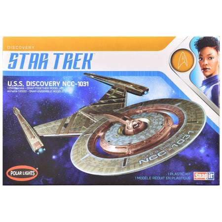 Skill 2 Snap Model Kit U.S.S. Discovery NCC-1031 Spacecraft "Star Trek: Discovery" (2017-2024) TV Series 1/2500 Scale Model by Polar Lights-Polar Lights-ModelCars.com