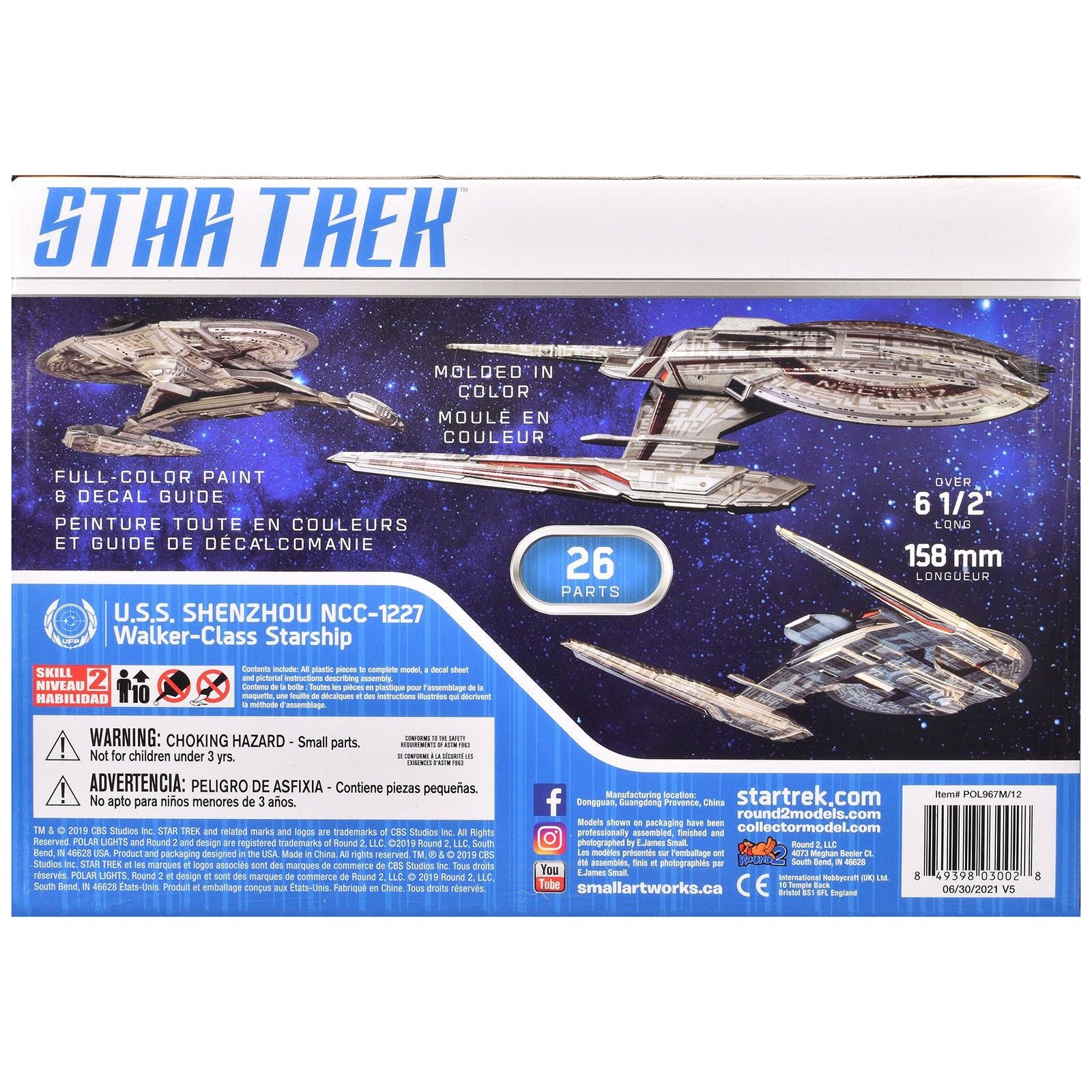 Skill 2 Snap Model Kit U.S.S. Shenzhou NCC - 1227 Spacecraft "Star Trek: Discovery" (2017 - 2024) TV Series 1/2500 Scale Model by Polar Lights - Polar Lights - ModelCars.com