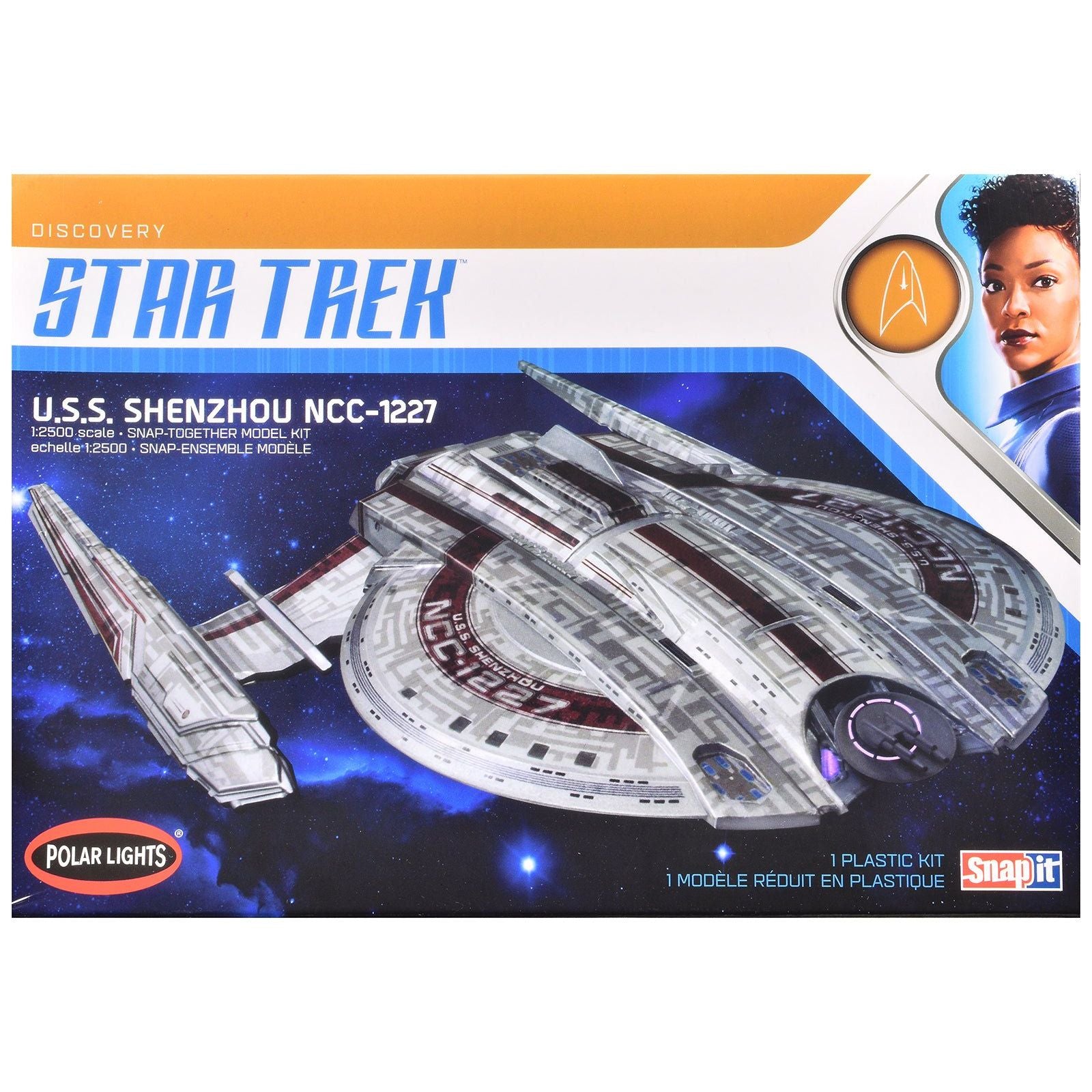 Skill 2 Snap Model Kit U.S.S. Shenzhou NCC - 1227 Spacecraft "Star Trek: Discovery" (2017 - 2024) TV Series 1/2500 Scale Model by Polar Lights - Polar Lights - ModelCars.com