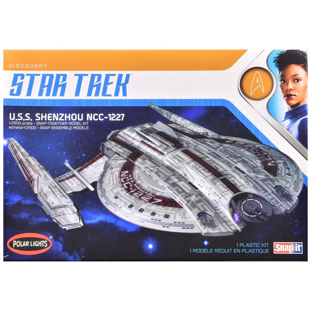 Skill 2 Snap Model Kit U.S.S. Shenzhou NCC-1227 Spacecraft "Star Trek: Discovery" (2017-2024) TV Series 1/2500 Scale Model by Polar Lights-Polar Lights-ModelCars.com