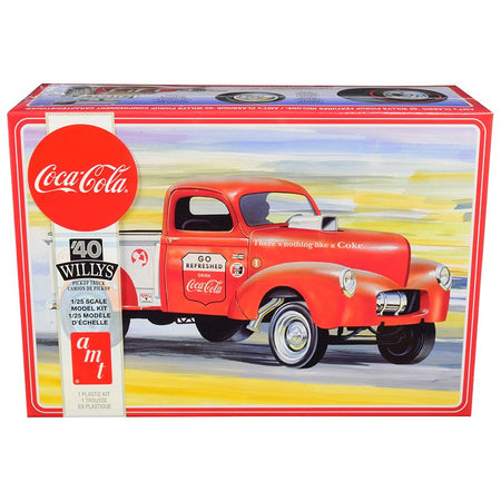 Skill 3 Model Kit 1940 Willys Gasser Pickup Truck "Coca-Cola" 1/25 Scale Model by AMT-AMT-ModelCars.com