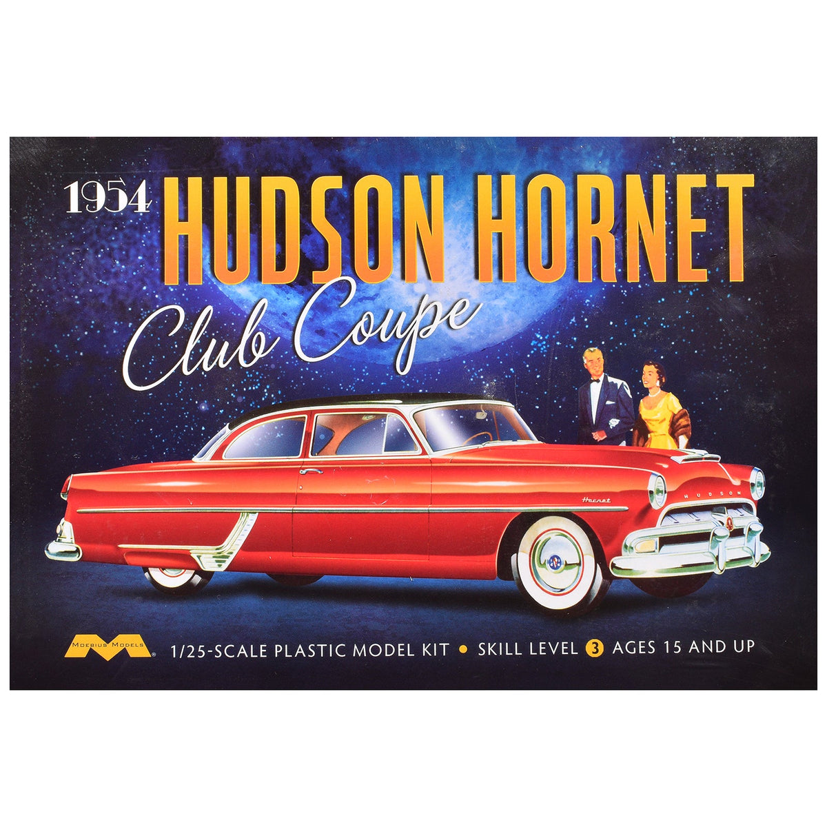 Skill 3 Model Kit 1954 Hudson Hornet Coupe 1/25 Scale Model by Moebius-Moebius-ModelCars.com