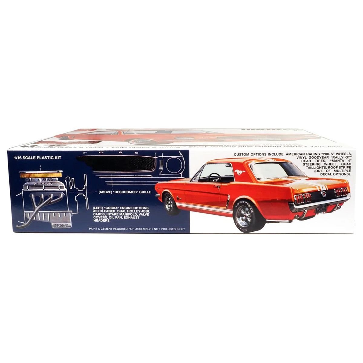 Skill 3 Model Kit 1964 1/2 Ford Mustang Coupe 60th Anniversary 1/16 Scale Model by AMT-AMT-ModelCars.com