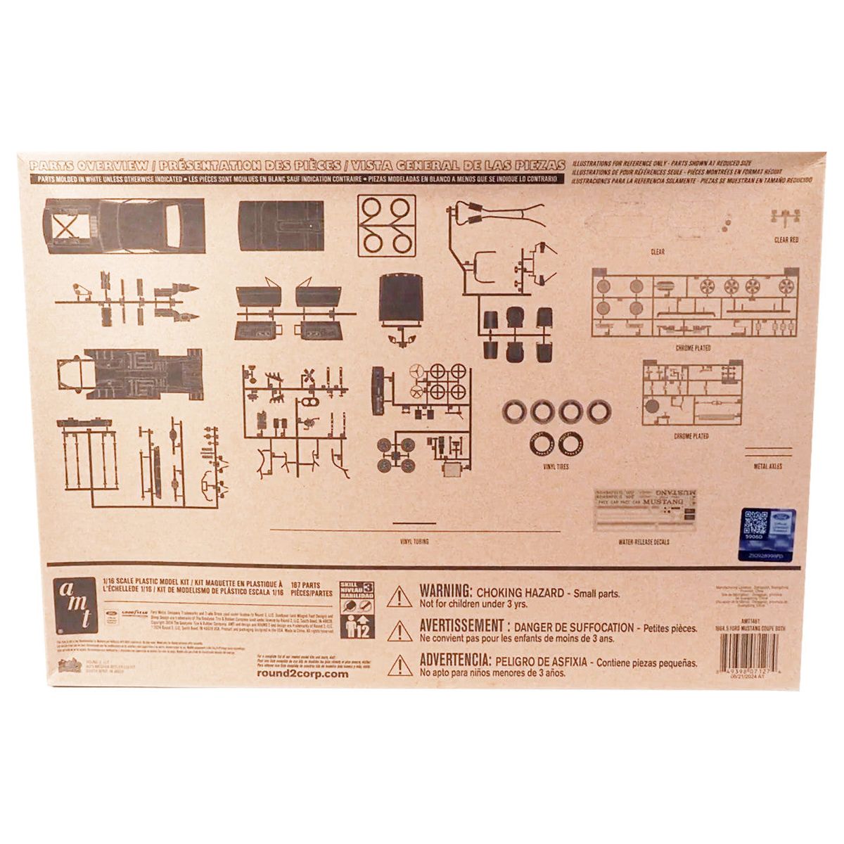 Skill 3 Model Kit 1964 1/2 Ford Mustang Coupe 60th Anniversary 1/16 Scale Model by AMT - AMT - ModelCars.com