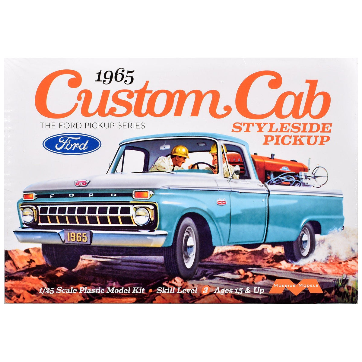 Skill 3 Model Kit 1965 Ford Custom Cab Styleside Pickup Truck 1/25 Scale Model by Moebius-Moebius-ModelCars.com
