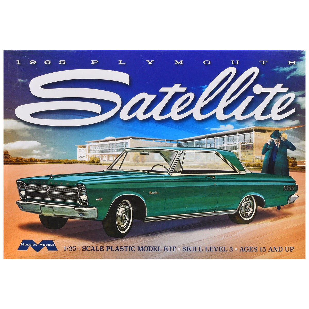 Skill 3 Model Kit 1965 Plymouth Satellite 1/25 Scale Model by Moebius-Moebius-ModelCars.com