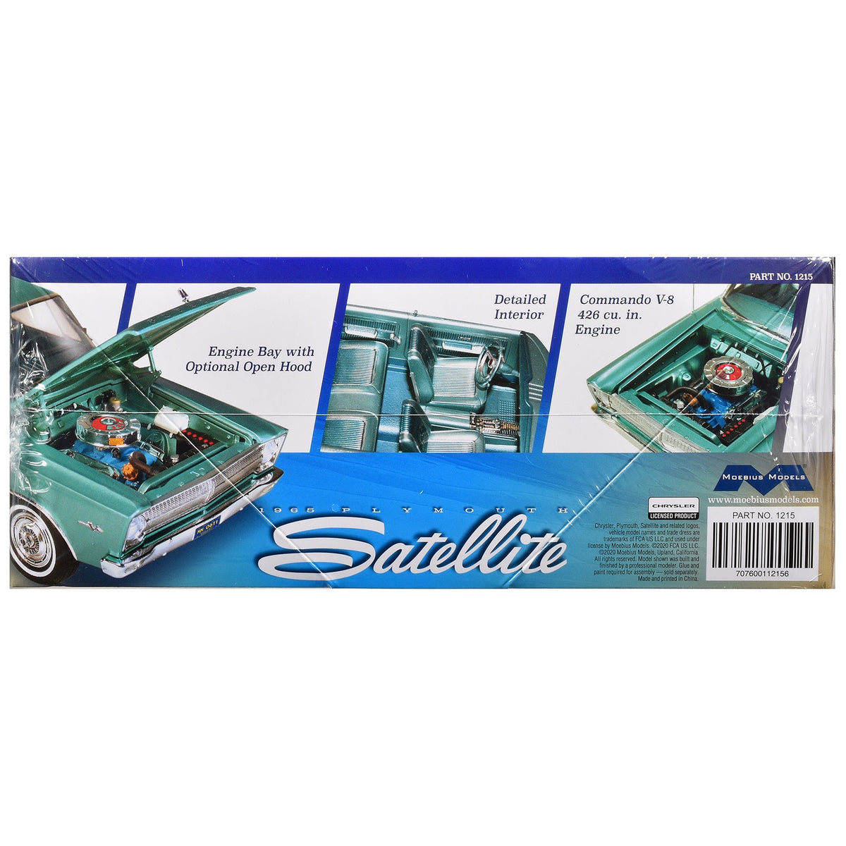 Skill 3 Model Kit 1965 Plymouth Satellite 1/25 Scale Model by Moebius-Moebius-ModelCars.com