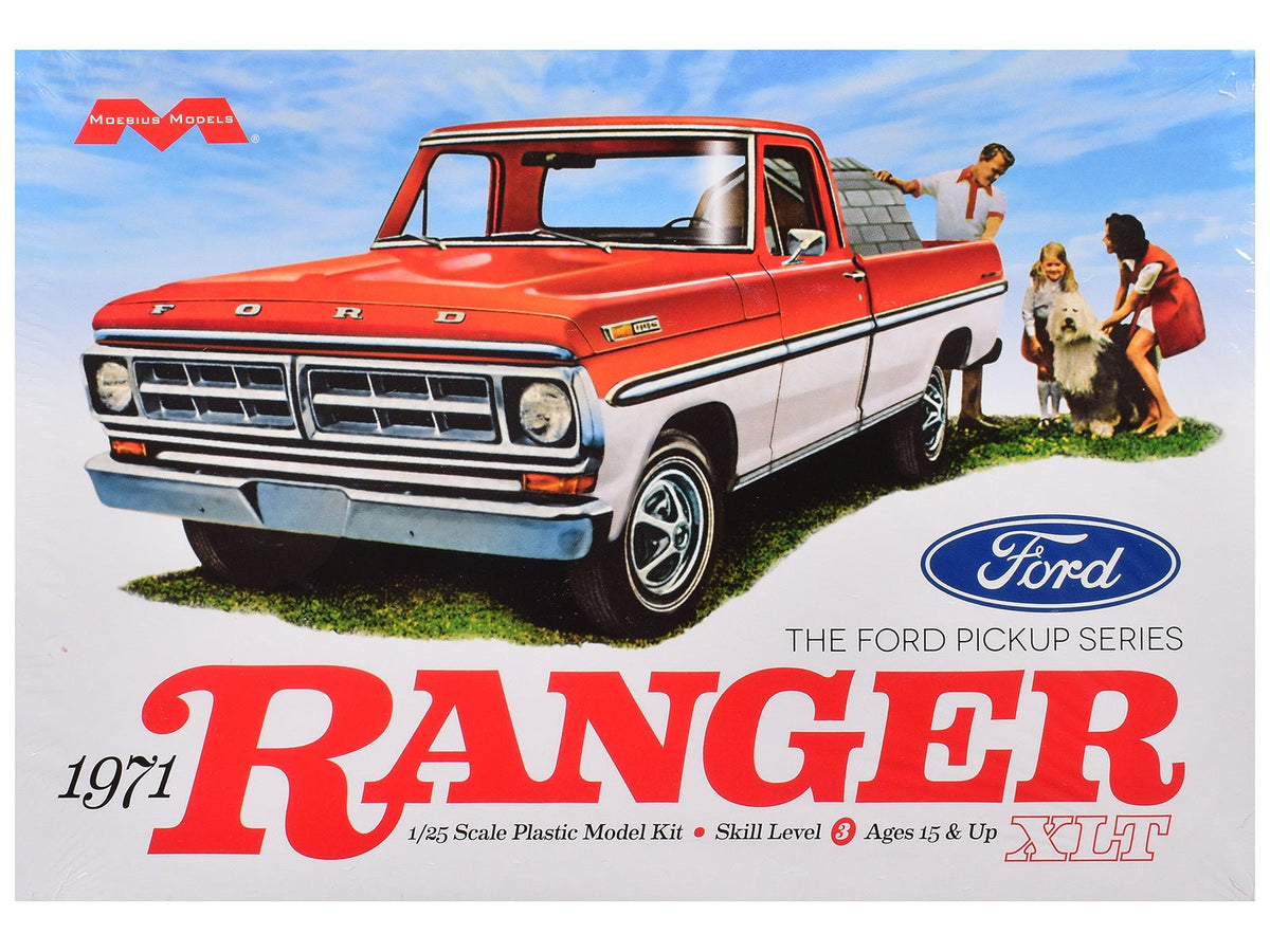 Skill 3 Model Kit 1971 Ford Ranger XLT Pickup Truck 1/25 Scale Model by Moebius-Moebius-ModelCars.com