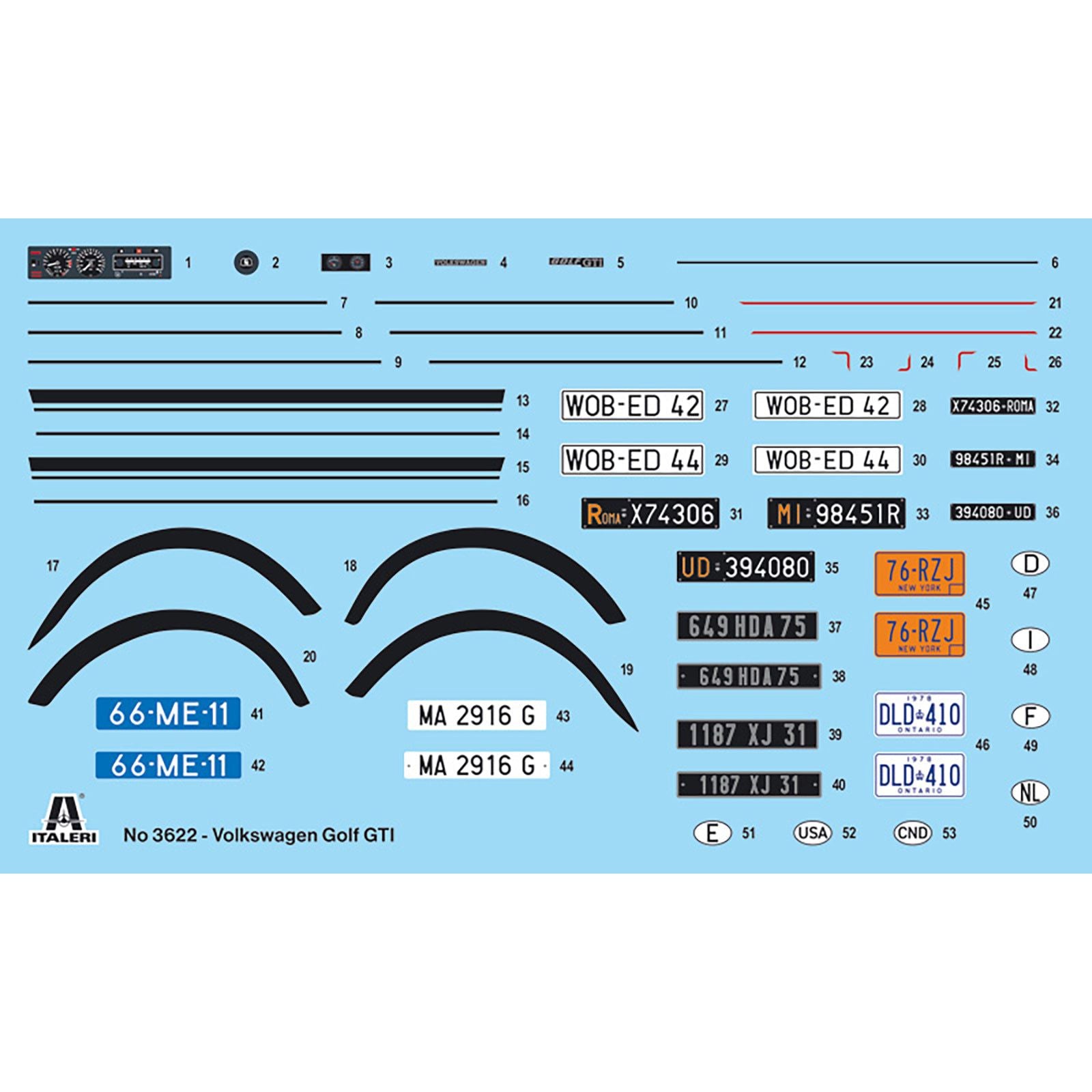 Skill 3 Model Kit 1976 - 78 Volkswagen Golf GTI First Series 1/24 Scale Model by Italeri - Italeri - ModelCars.com
