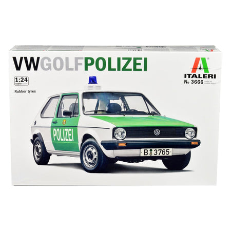Skill 3 Model Kit 1978 Volkswagen Golf "Berlin Polizei (Police) Department" 1/24 Scale Model by Italeri-Italeri-ModelCars.com