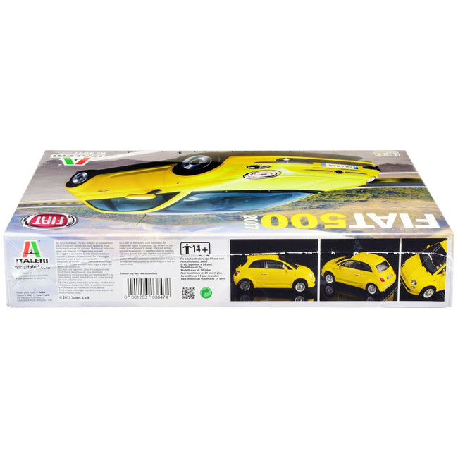 Skill 3 Model Kit 2007 Fiat 500 1/24 Scale Model by Italeri-Italeri-ModelCars.com