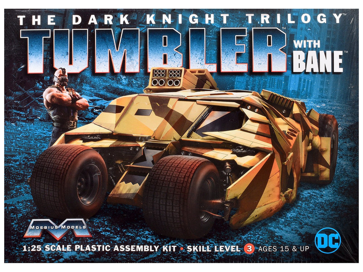 Skill 3 Model Kit Batmobile Tumbler with Bane Figure "Batman Dark Knight Trilogy" Movie Franchise 1/25 Scale Model by Moebius-Moebius-ModelCars.com