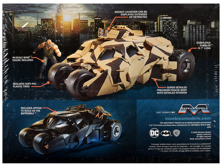 Skill 3 Model Kit Batmobile Tumbler with Bane Figure "Batman Dark Knight Trilogy" Movie Franchise 1/25 Scale Model by Moebius-Moebius-ModelCars.com