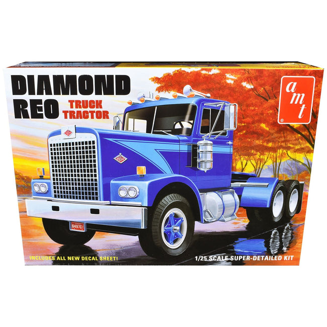 Skill 3 Model Kit Diamond Reo Truck Tractor 1/25 Scale Model by AMT-AMT-ModelCars.com