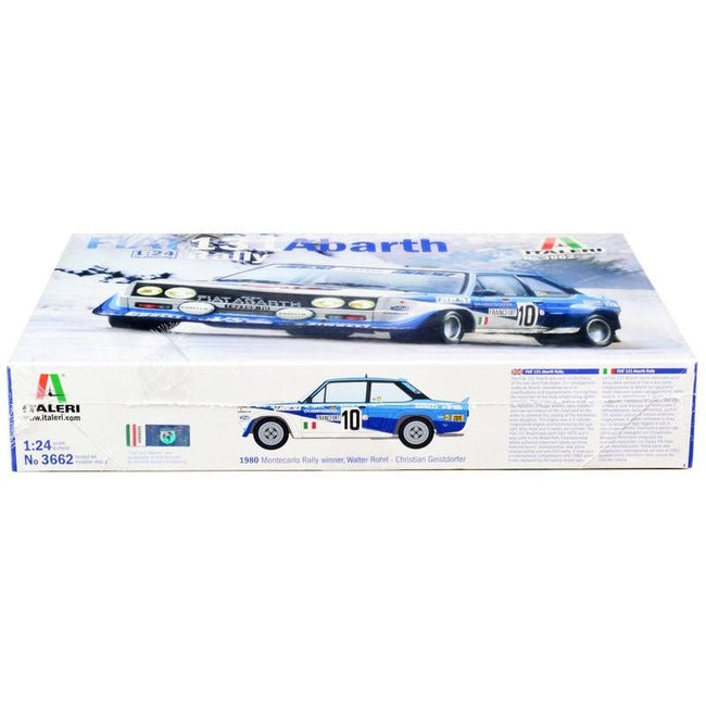Skill 3 Model Kit Fiat 131 Abarth Rally #10 Winner "Montecarlo Rally" (1980) 1/24 Scale Model by Italeri-Italeri-ModelCars.com