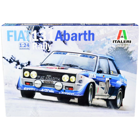 Skill 3 Model Kit Fiat 131 Abarth Rally #10 Winner "Montecarlo Rally" (1980) 1/24 Scale Model by Italeri-Italeri-ModelCars.com