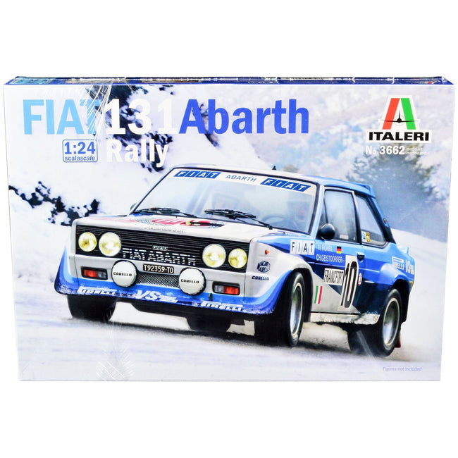 Skill 3 Model Kit Fiat 131 Abarth Rally #10 Winner "Montecarlo Rally" (1980) 1/24 Scale Model by Italeri-Italeri-ModelCars.com