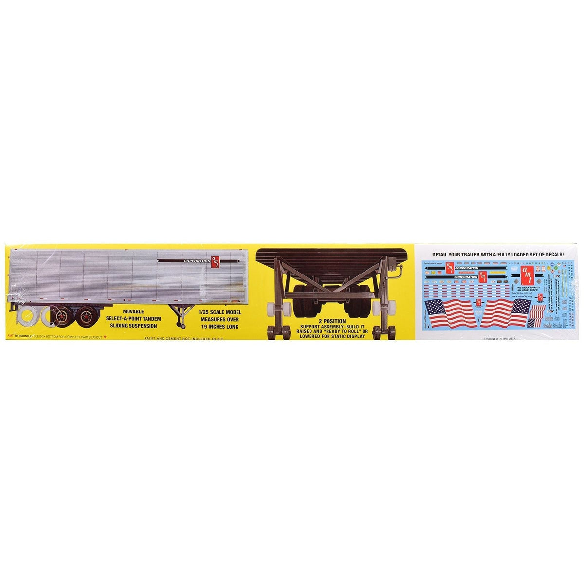 Skill 3 Model Kit Fruehauf FB Beaded Panel Van Trailer 1/25 Scale Model by AMT-AMT-ModelCars.com