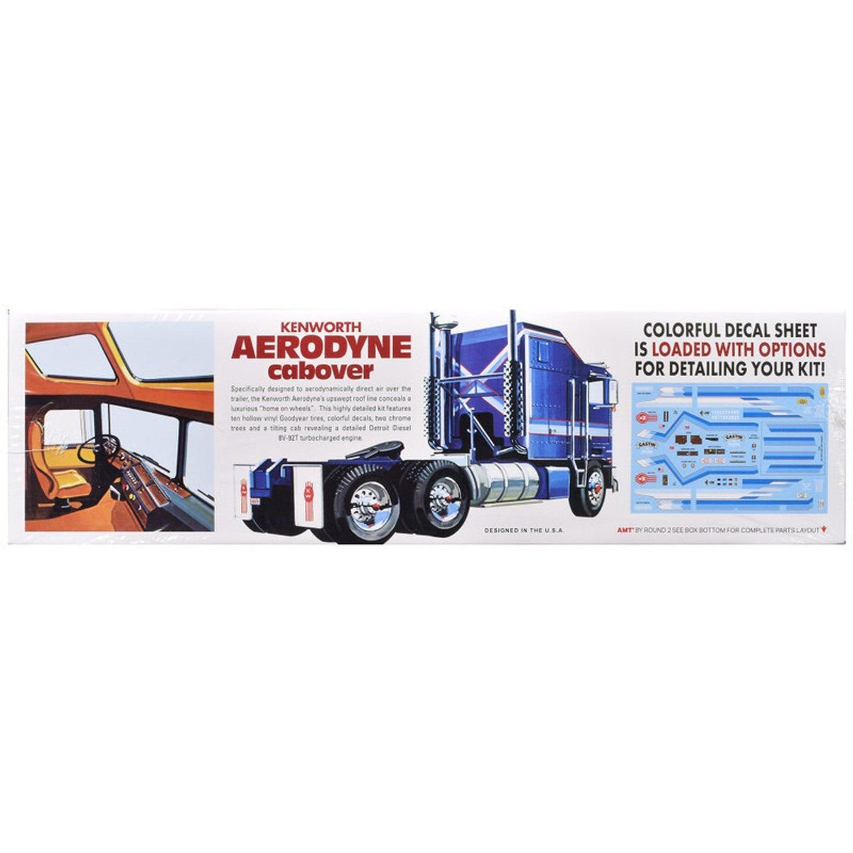 Skill 3 Model Kit Kenworth Aerodyne Cabover Truck Tractor 1/25 Scale Model by AMT-AMT-ModelCars.com