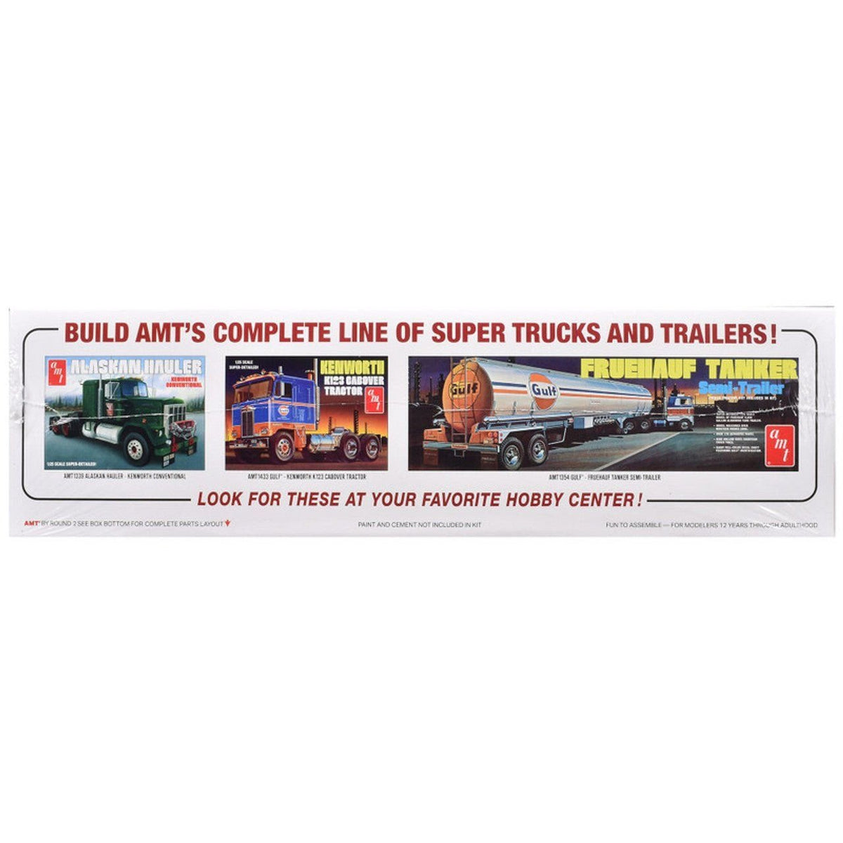 Skill 3 Model Kit Kenworth Aerodyne Cabover Truck Tractor 1/25 Scale Model by AMT-AMT-ModelCars.com