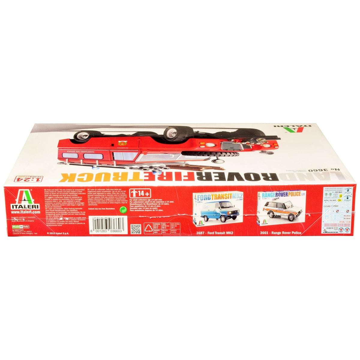 Skill 3 Model Kit Land Rover Fire Truck 1/24 Scale Model by Italeri-Italeri-ModelCars.com