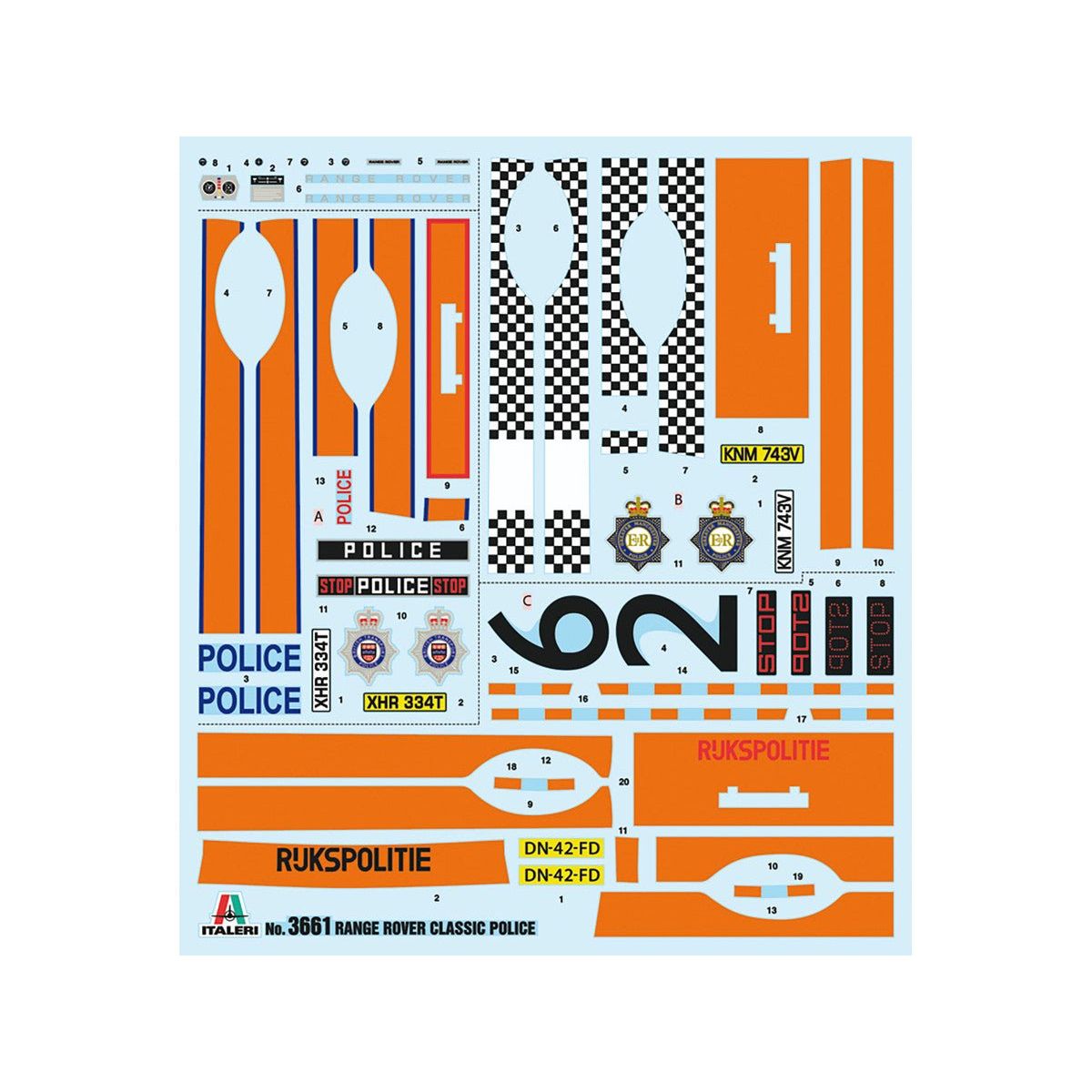 Skill 3 Model Kit Land Rover Range Rover Police 1/24 Scale Model by Italeri - Italeri - ModelCars.com