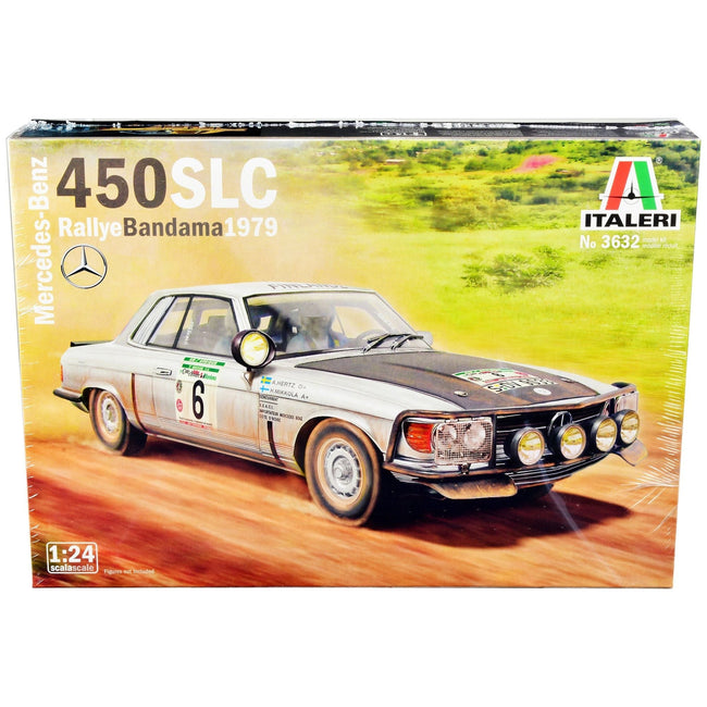 Skill 3 Model Kit Mercedes-Benz 450 SLC Winner "Rallye Bandama Ivory Coast" (1979) 1/24 Scale Model by Italeri-Italeri-ModelCars.com