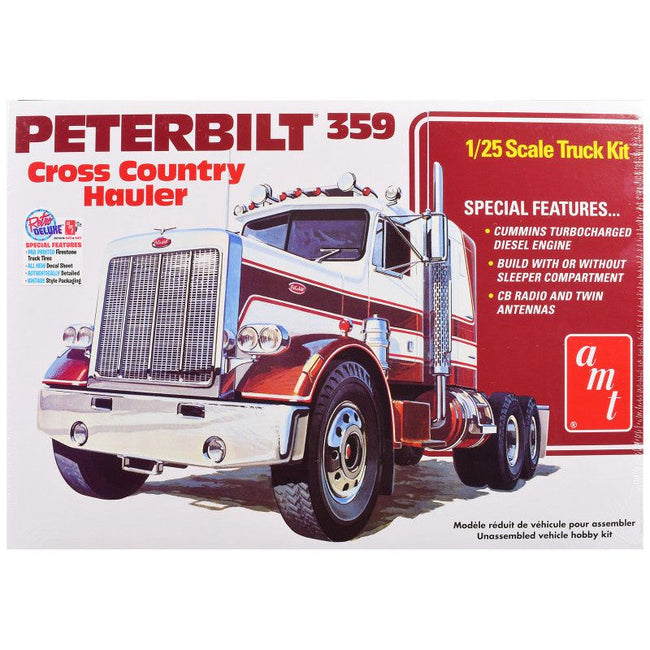 Skill 3 Model Kit Peterbilt 359 "Cross Country Hauler" 1/25 Scale Model by AMT-AMT-ModelCars.com
