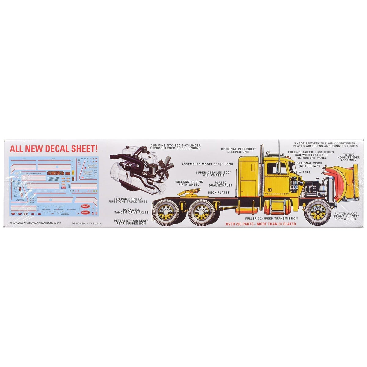 Skill 3 Model Kit Peterbilt 359 "Cross Country Hauler" 1/25 Scale Model by AMT-AMT-ModelCars.com