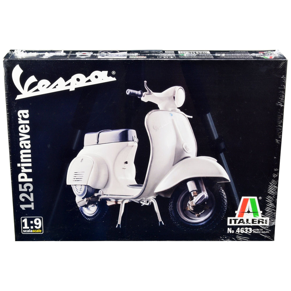 Skill 3 Model Kit Vespa 125 Primavera Scooter 1/9 Scale Model by Italeri-Italeri-ModelCars.com