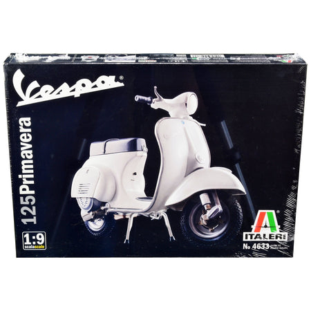 Skill 3 Model Kit Vespa 125 Primavera Scooter 1/9 Scale Model by Italeri-Italeri-ModelCars.com