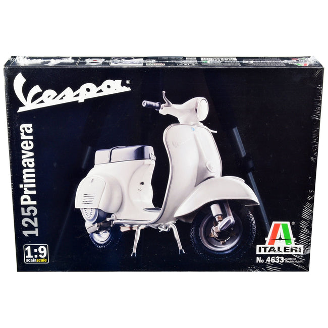 Skill 3 Model Kit Vespa 125 Primavera Scooter 1/9 Scale Model by Italeri-Italeri-ModelCars.com