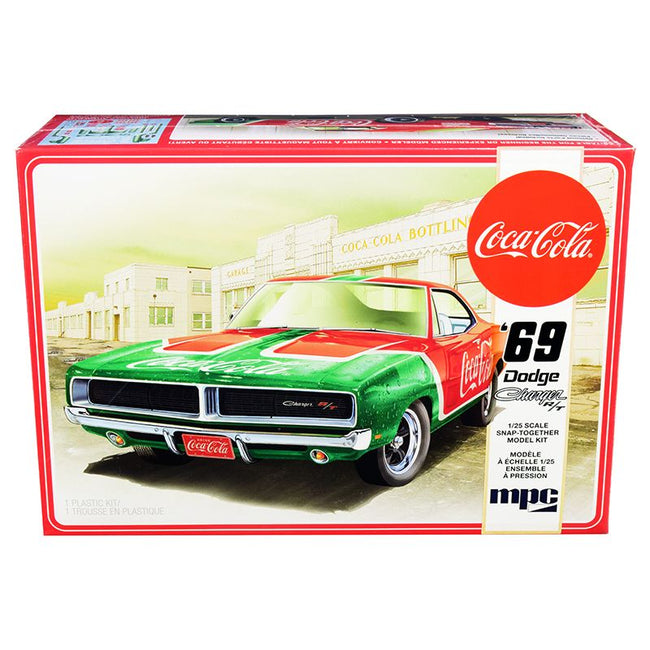 Skill 3 Snap Model Kit 1969 Dodge Charger RT "Coca-Cola" 1/25 Scale Model by MPC-MPC-ModelCars.com